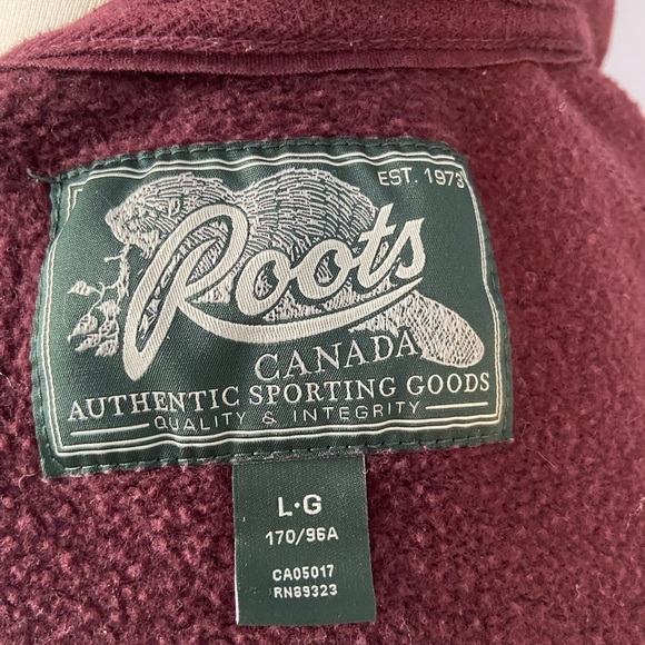 Roots zip up hoodie in maroon sz L - Picture 5 of 5